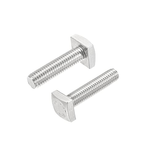 uxcell Square Head Bolt, 2pcs M6x25mm Fully Thread 304 Stainless Steel Grade C Square Machine Screws