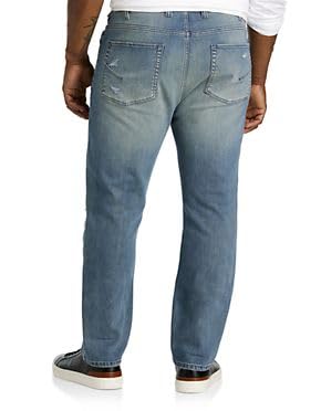 True Nation by DXL Men's Big and Tall Worn-in Rip and Repair Tapered-Fit Jeans2