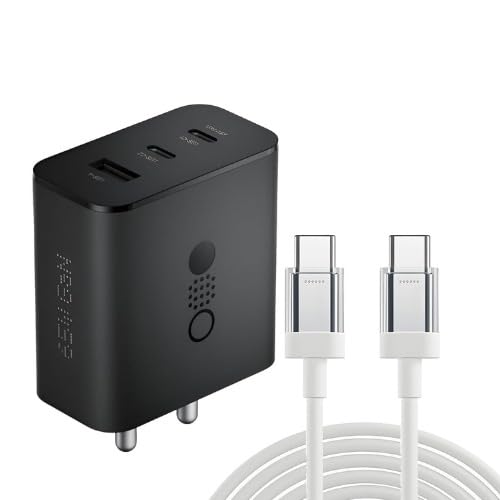 Image of The Black Store Original 65W USB-C Charger and Type-C Cable Compatible with Nothing Phone 2a Plus Slim, High-Speed Charging Set Travel Safe & Heat Protected