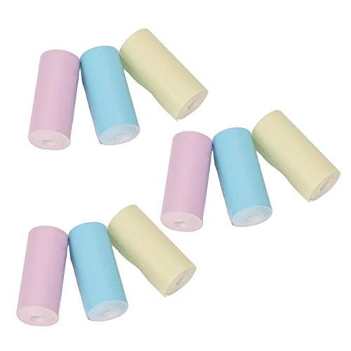 9 Pcs Mini Printing Paper Roll Compact Portable Self Adhesive Printing Paper for Homes Office