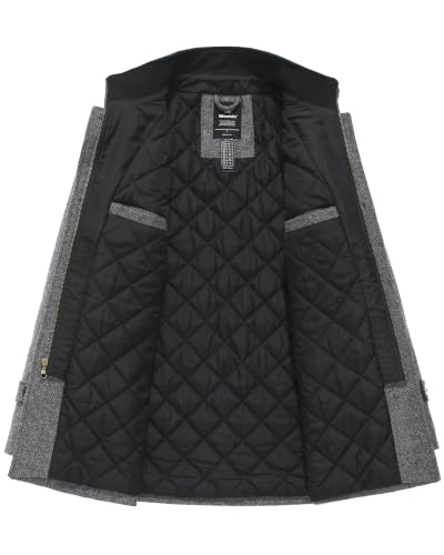 Image of Wantdo Men's Wool Blend Jacket Stand Collar Windproof Pea Coat