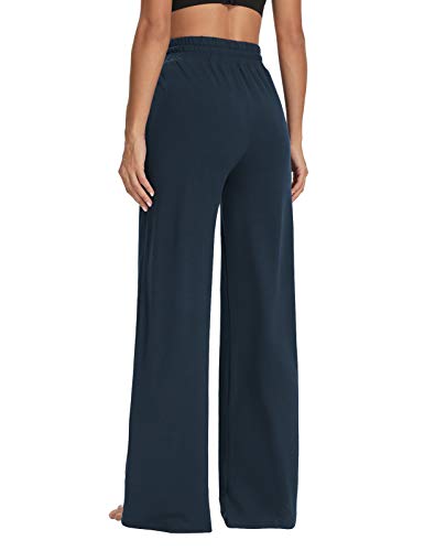 Sarin Mathews Womens Yoga Sweatpants Wide Leg Lounge Pajamas Pants Comfy Drawstring Workout Joggers Pants With Pockets Navy M #TOP3
