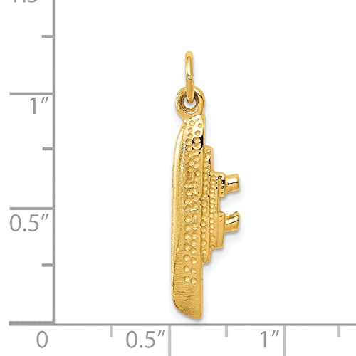 14K Gold Polished 3D Cruise Ship Charm Jewelry2