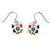 Agatha Ruiz de la Prada Sterling Silver multi color enamel dangle earrings 0.40 X 0.39