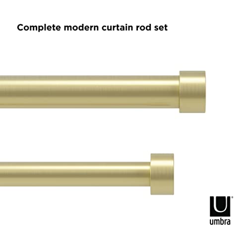 Umbra 1014557-104 Cappa 1-Inch Double Curtain Rod, Includes 2 Matching Finials, Brackets & Hardware, 36 To 66, Brass #TOP5