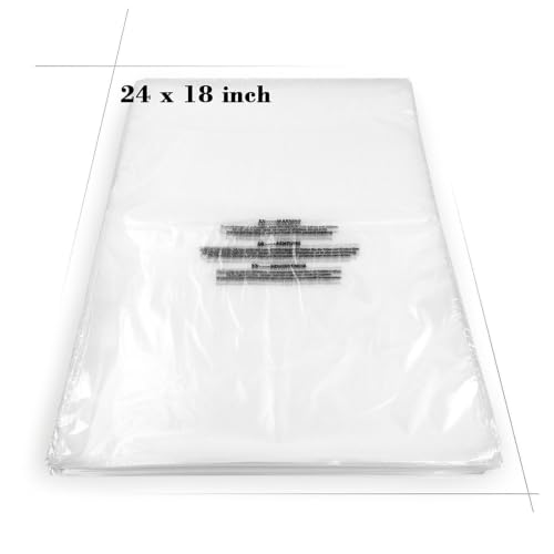 Becko US Clear Poly Bags, Self Sealing Cellophane Bag, 18x24 in, 100 Count