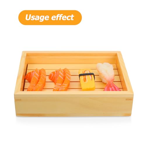 Plato rectangular de madera para sushi 23x18.5 cm miniatura 3
