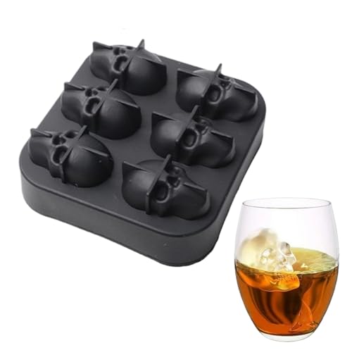 Moldes de hielo para cócteles, moldes de hielo 3D con calavera, vino, cubitos de hielo, decoración de Halloween, para aperitivos, vino, uso diario, vacaciones, cocina, fiesta, bebidas frías