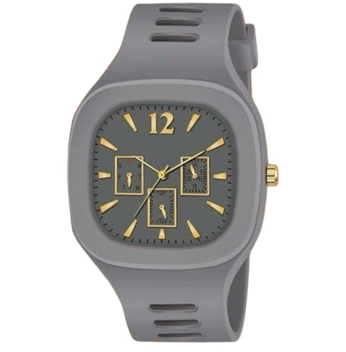 Stylish Analog Wrist Watch Premium Silicone Strap | Trendy Square Dial Casual Fashion Watch for Men & Boys