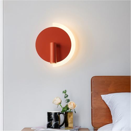 Applique da Parete a LED, Lampada Girevole, Lampada da Comodino per Camera da Letto, Luce di Lettura con retroilluminazione, faretti (Colore: Arancione)