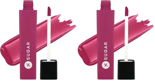 Image of SUGAR Cosmetics Drop A Tint Lip Oil | Glossy & Tinted | Longlasting | Transferproof & Smudgeproof | (05 French Fuchsia, 4ml) (Pack of 2)