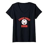 Mujer Donante de perforación de garganta Funny Savage Caotic Camiseta Cuello V