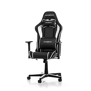 DXRacer (Het Origineel) Prince P08 Gamingstoel, Kunstleer, Zwart-Wit, Tot 185 cm