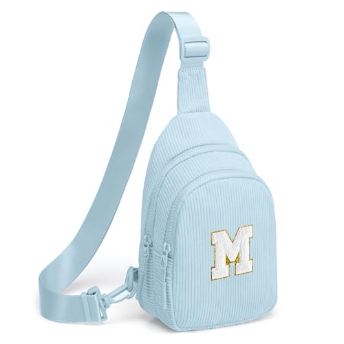 Image of Viverte Small Corduroy Sling Bag Initial Crossbody Bag Fanny Pack for Girls Personalized Birthday Gifts for Teen Girls Gifts