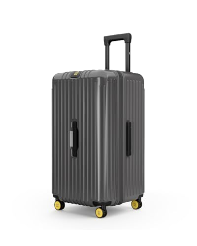 EUME Trunk Check in Trolley Bags for Travel Medium Size | 66cm to 74cm Expandable Trolley Bag | Polycarbonate 8 Silentrun Spinner Wheels Suitcase | Premium Trolley Bags for Travel (Volcanic Grey)