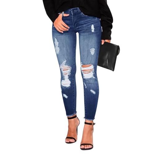 Ripped Jeans Womens Fall Fashion 2024 Trendy Stretchy Skinny Jeans Boyfriend Distressed Jeans Destroyed Denim Jeggings2