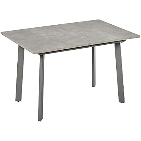 Mesa de Comedor Extensible HOMCOM con Patas de Metal y Pies Ajustables Cover