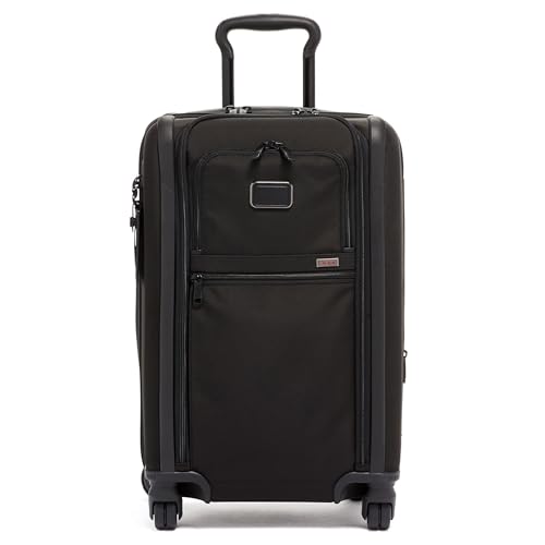 TUMI - Alpha Dual Access Expandable Carry-On Luggage - Zipper Expansion - Durable Ballistic Nylon Lightweight Suitcase -TSA Lock Tracer - Dark Black