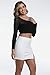 EG CHRIS G Leather Skirt for Women High Waisted Side Slit Zipper Bodycon Mini Skirts （Zipper White,M