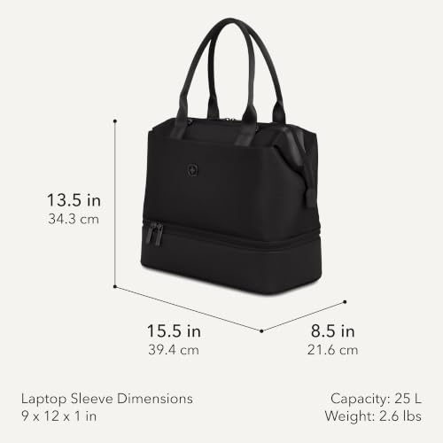 Image of SWISSGEAR Signature Hardside Expandable Carry-On Spinner & Mini Weekender Tote Set, ABS Construction, TSA-Friendly Lock, Black, 2-Piece Set (19-Inch /Mini Weekender Tote)