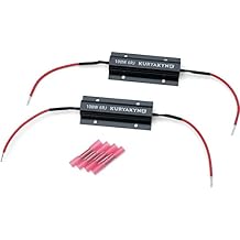 Kuryakyn 2992 ملحقات إضاءة الدراجات النارية موازنات تحميل الألومنيوم لتحويل إشارات Incadescent إلى LED ، 100 واط - 6 أوم ، 1 زوج ، أسود