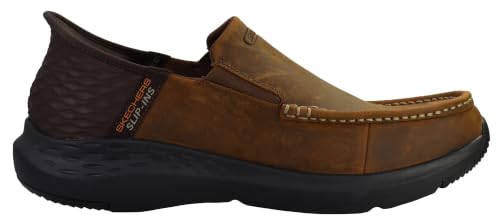 Image of Skechers Men's Moc Toe Leather Slip-ins Parson - Oswin Loafer | Casual, Slip-ins, Relaxed Fit, Air-Cooled Memory Foam, Leather