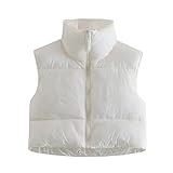 Hatoys Womens Puffer Vest Zip Up Puffer Jacket Sleeveless Drawstring Underbust Puffer Waistcoat...