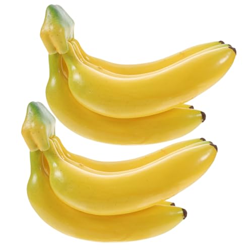 HOODANCOS 2pcs Realistic Fake Fruit Banana Cluster Model Bananas for