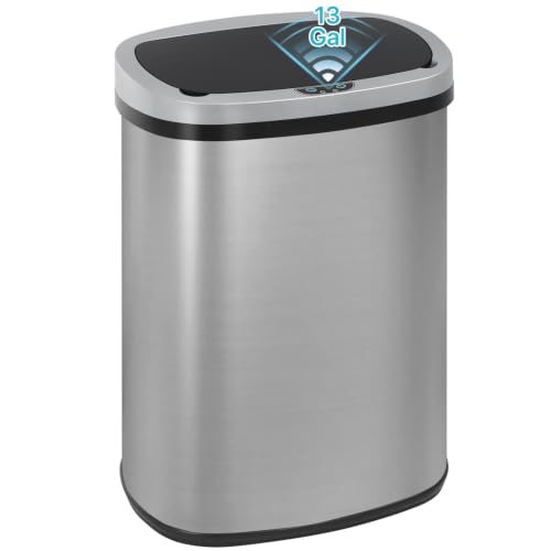 Bigacc 13 Gallon Touchless Stainless Trash Can