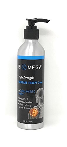 Bio-Mega Triple Strength Cold Pain Relief Cream With Cooling Menthol and Campher (1-8 Ounce Bottle)