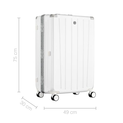 WENGER Loady L Hartschalenkoffer, 82 l Reisekoffer mit 4 Rollen, Weiß – Ansicht 3