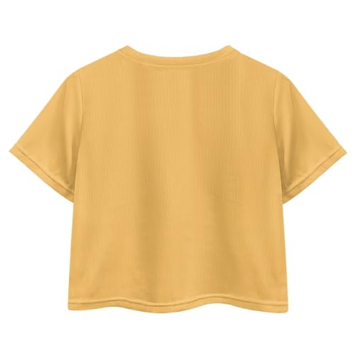Image of Cute Crop Tops for Girls Short Sleeve Summer T Shirts Fashion Graphic Tees Crew Neck Pullover Tee 5-14 Years