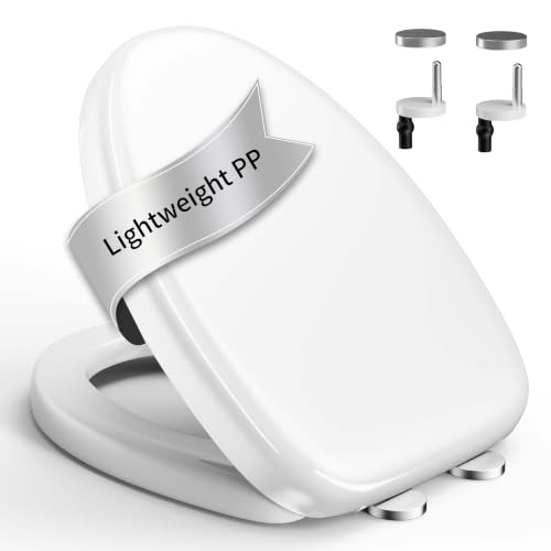 Tapa WC Universal con cierre suave, asiento blanco con bisagras ajustables, asiento infantil integrado 2 en 1, fácil instalación y fácil limpieza (En Forma de O)