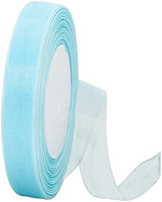Sheer Black Organza Chiffon Ribbon 25mm for Gift Wrapping,45m Clear Chiffon Ribbon Hair Ribbon Birthday Gift Wrap Ribbon Halloween Ribbon Organza for Crafting,Making Wreath Bows,Wedding Decorations