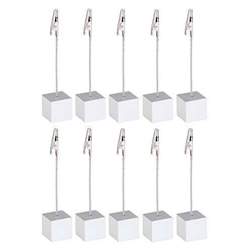 NUOLUX Memo Clip Holder Stand with Alligator Clasp for Pictures Card Paper Note Clip 10pcs (Silver)