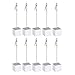 NUOLUX Memo Clip Holder Stand with Alligator Clasp for Pictures Card Paper Note Clip 10pcs (Silver)