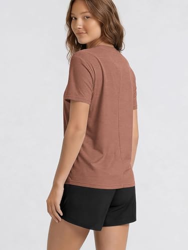 Image of ODODOS Women's Performance Cropped Tee Ultra Soft odSTRATUM Tech Short Sleeve Relaxed Top Crew Neck T-Shirts