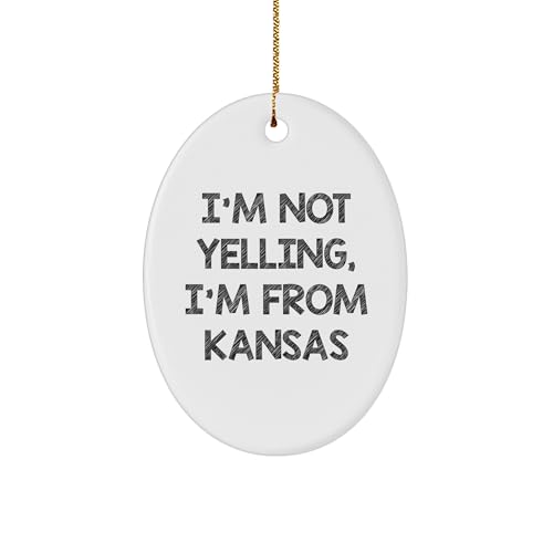 Kansas Humor Oval Ornament Funny Gift for Friends and Family from Kansas, Gift Idea for Kansas Born, Kansas Made, Christmas Unique Gifts for Kansas Lovers