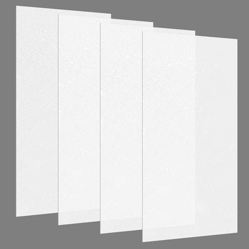 Pushglossy 4 Pack 22.5' x 46.5' x 0.08' Frosted Fluorescent Light Diffuser Panels, Translucent...