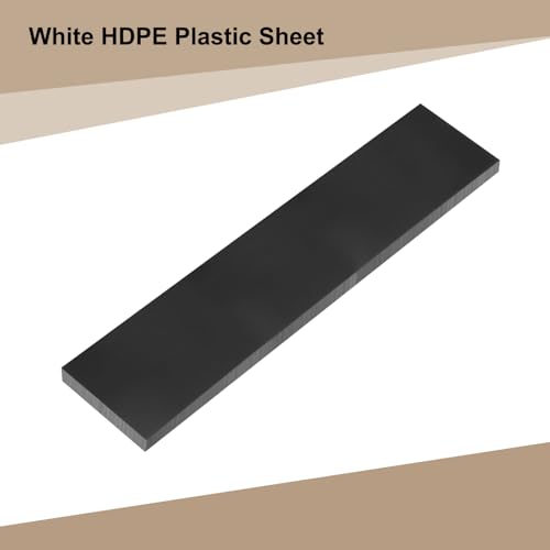 Image of MECCANIXITY HDPE Plastic Sheet 1 /2 inch Thick, 10 inch x 48 inch High Density Polyethylene Plastic Blocks, HDPE Cutting Board for DIY, Home Floor Improvement, Black