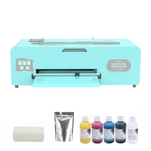Image of A3 DTF Printer 1390 Printhead, DTF Transfer Printing Machine for T-Shirts, with White Ink Circulation & Semi-Auto Cleaning,Includes Software, 5x250ml Ink, Film and Powder