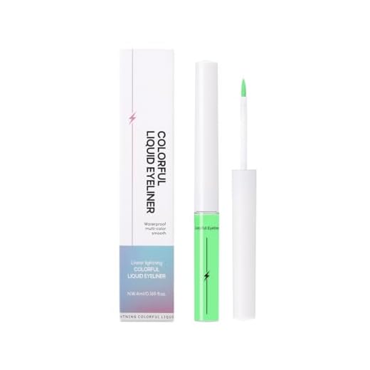 KISSIO Eyeliner,Fine Brush,Neon Color,Waterproof Glow Matte Daily Liquid Eyeliner, Easy to Use,for Neon Party,Christmas (0.169oz, 03#Chartreuse)