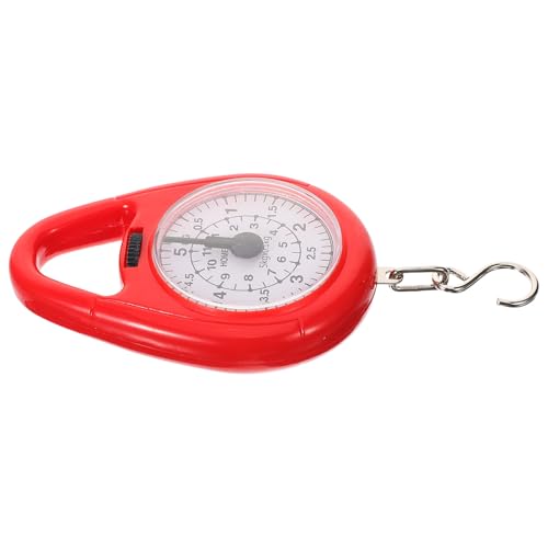 TOGEVAL Báscula Colgante Mecánica Roja Pequeña Gancho Báscula Portátil para Equipaje y Pesca Escala Mini Ligera para Maletas de Viaje Peso Preciso y Compacto
