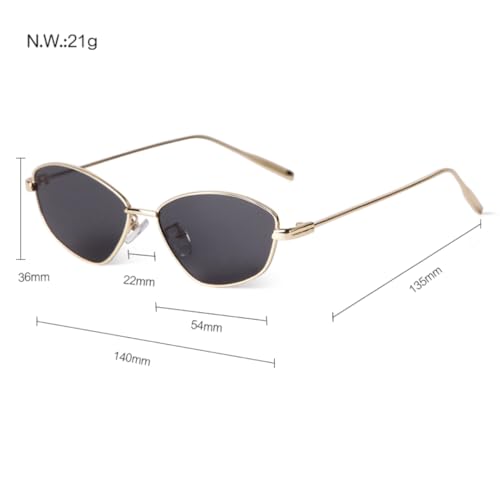 Lunettes de soleil œil de chat protégeant des UV avec monture métal