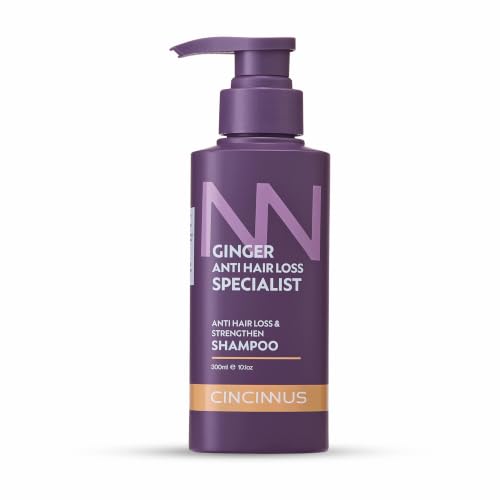 Image of Cincinnus Ginger Anti Hair Loss & Strengthening Shampoo with Camellia & Keratin | Reduces Hair Fall, Strengthens Roots | Daily Care for Weak, Thinning Hair | Growth Support 300ml