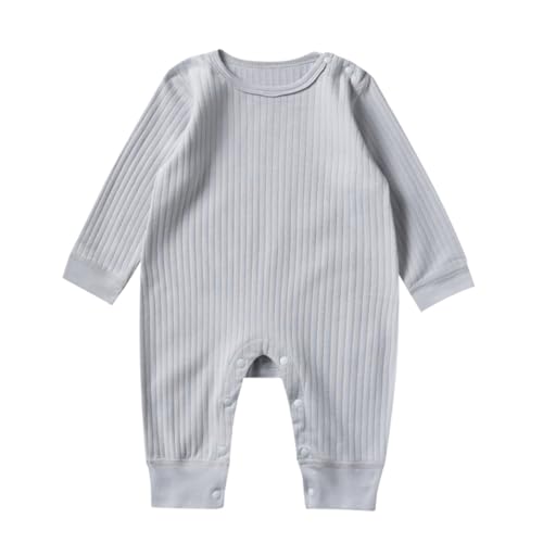 Image of HALQAHA Baby Romper Long Sleeve Pure Cotton Unisex One Piece Jumpsuit, Newborn Clothes Soft Breathable Outfit