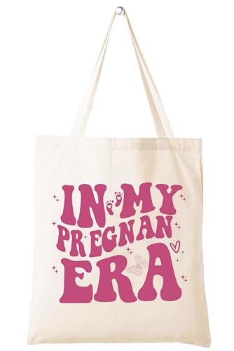 LIBIHUA In My Pregnant Era-Funny Pregnancy Announcement Gifts, Expecting Mom Gift, New Mom Gift, First Time Mom Gift, Mother's Day Gift, Mum to Be, Christmas Gift Bag Shopping Bag Tote Bag