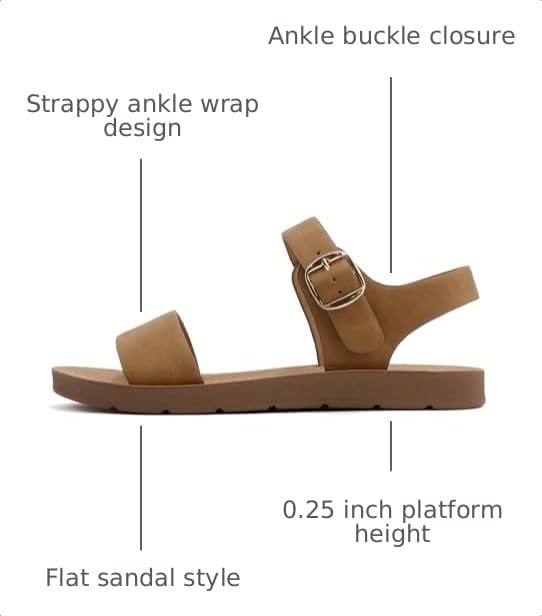 Image of Soda PLENTY ~ Women's Strappy Ankle Wrap Buckle Fashion Flat Sandals | Casual Sandals