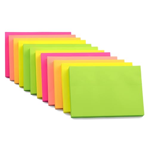 Bloc-notes adhésifs amovibles 127x76 mm jaune rose orange vert pêche 12 blocs