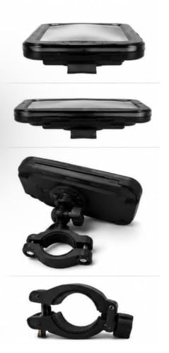 Image of Waterproof Bike Mobile Holder with Aluminum Alloy Base, 360 Rotatable Motorcycle Phone Mount Stand for Handlebar, Anti-Glare Touch-Screen Case for Bicycles, Scooters & Electric Bikes